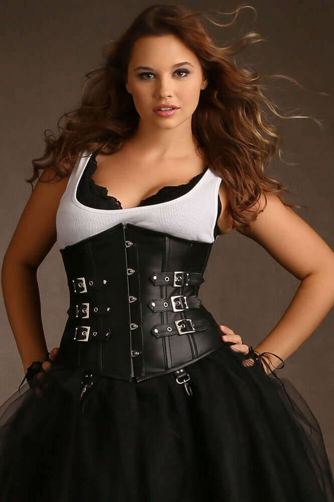 Edward Scissorhands Underbust Leather Corset