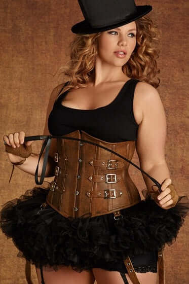 Ringmaster or Ringmistress Tan Leather Corset