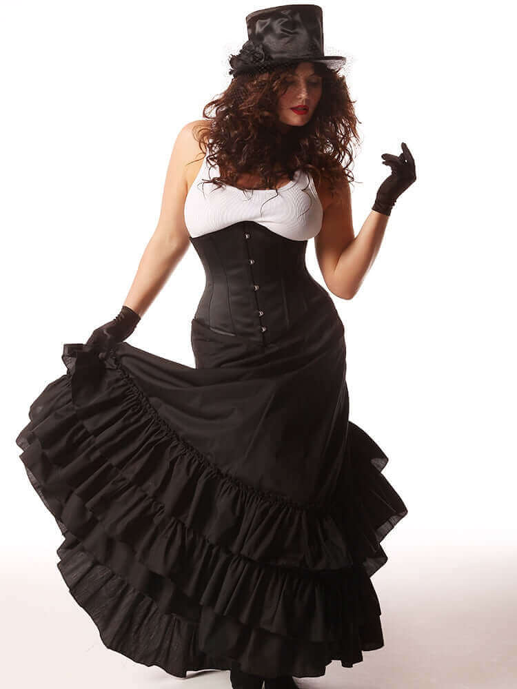 Plus Size Black Victorian Bustle Skirt