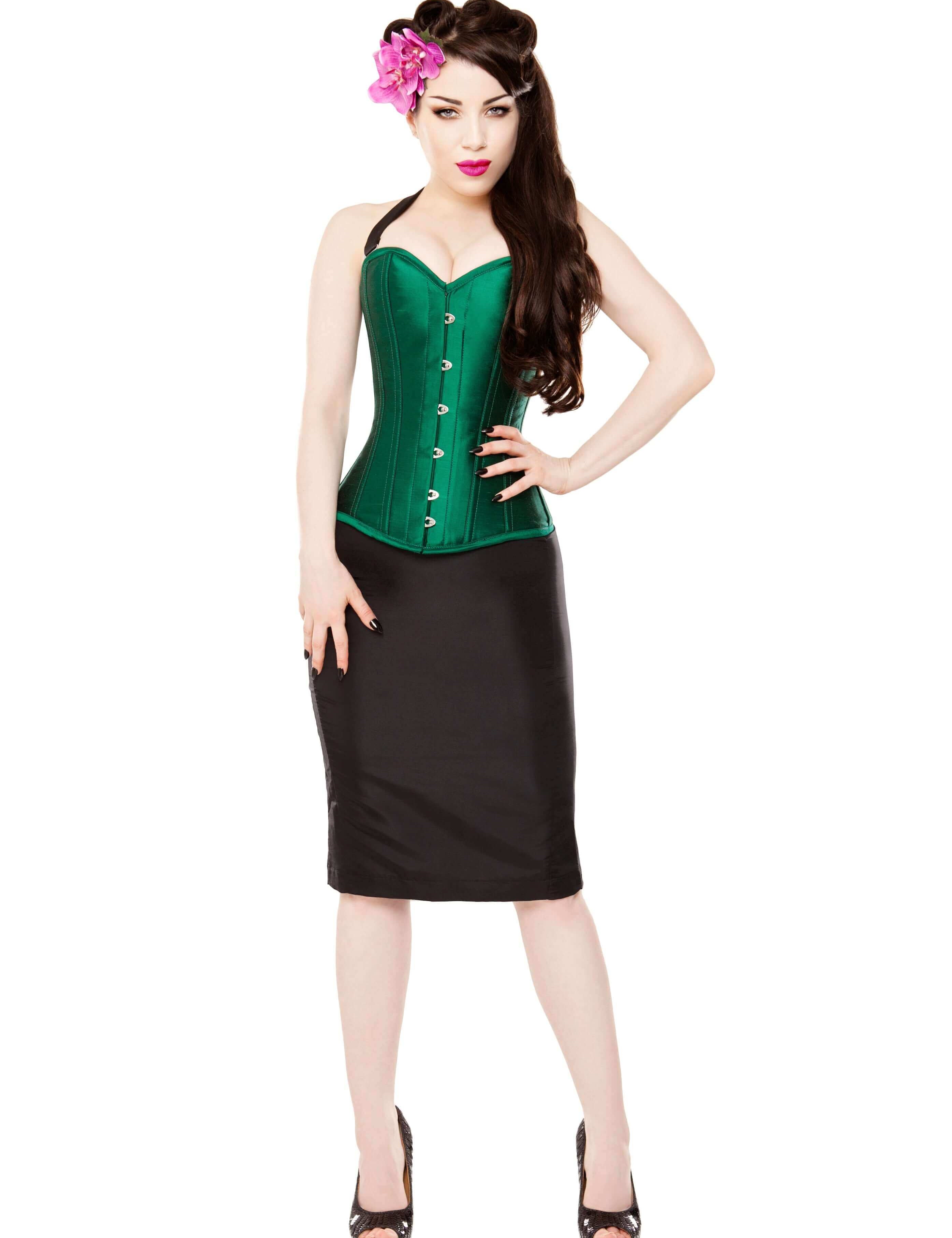 Playgirl Long Black Tafetta Pencil Skirt