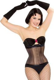 Playgirl Steel Boned Brown Shadow Stripe Cincher Corset