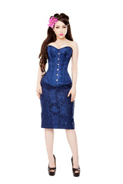 Royal Blue Brocade Corset & Blue Skirt