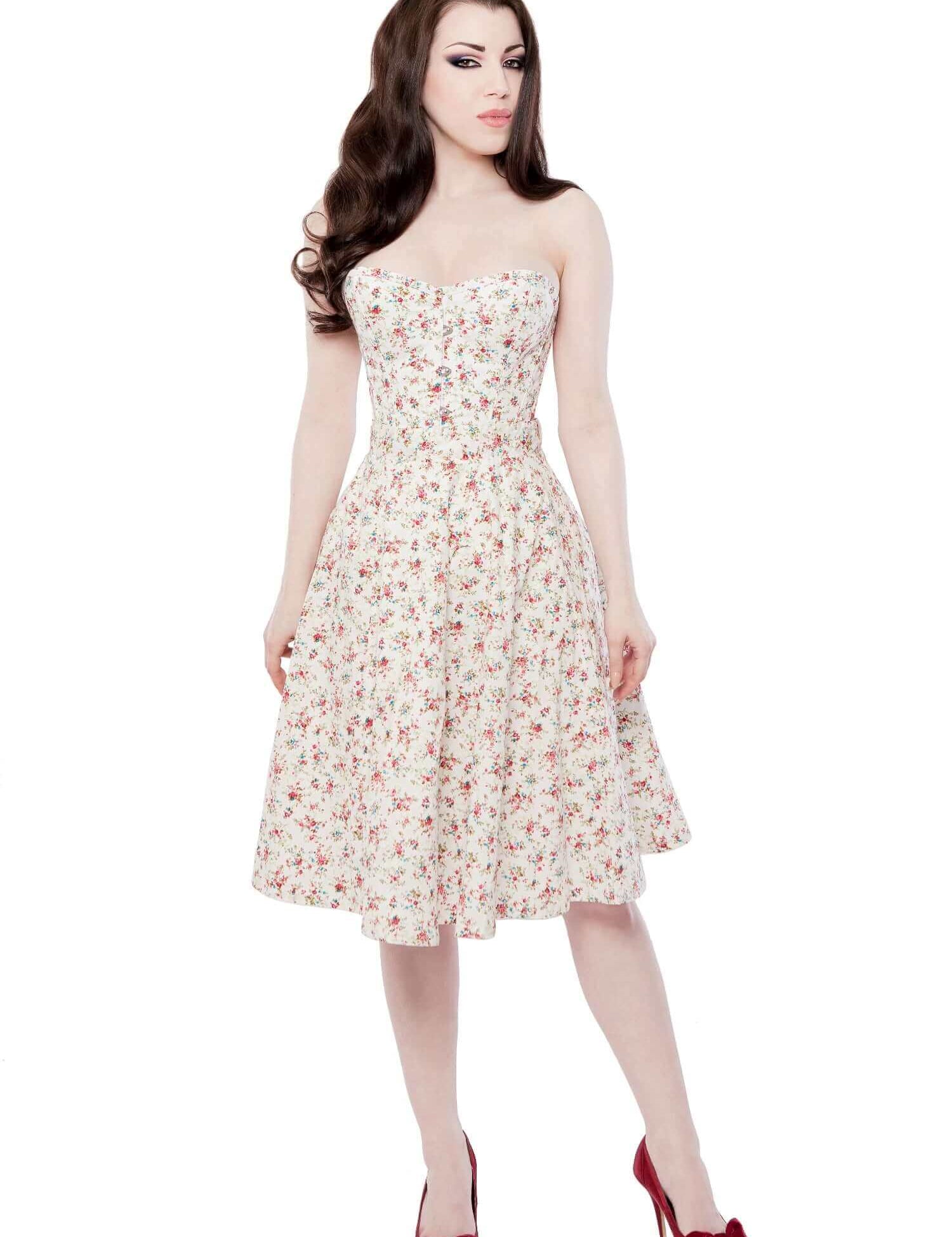 Playgirl Ivory Floral Circle Skirt