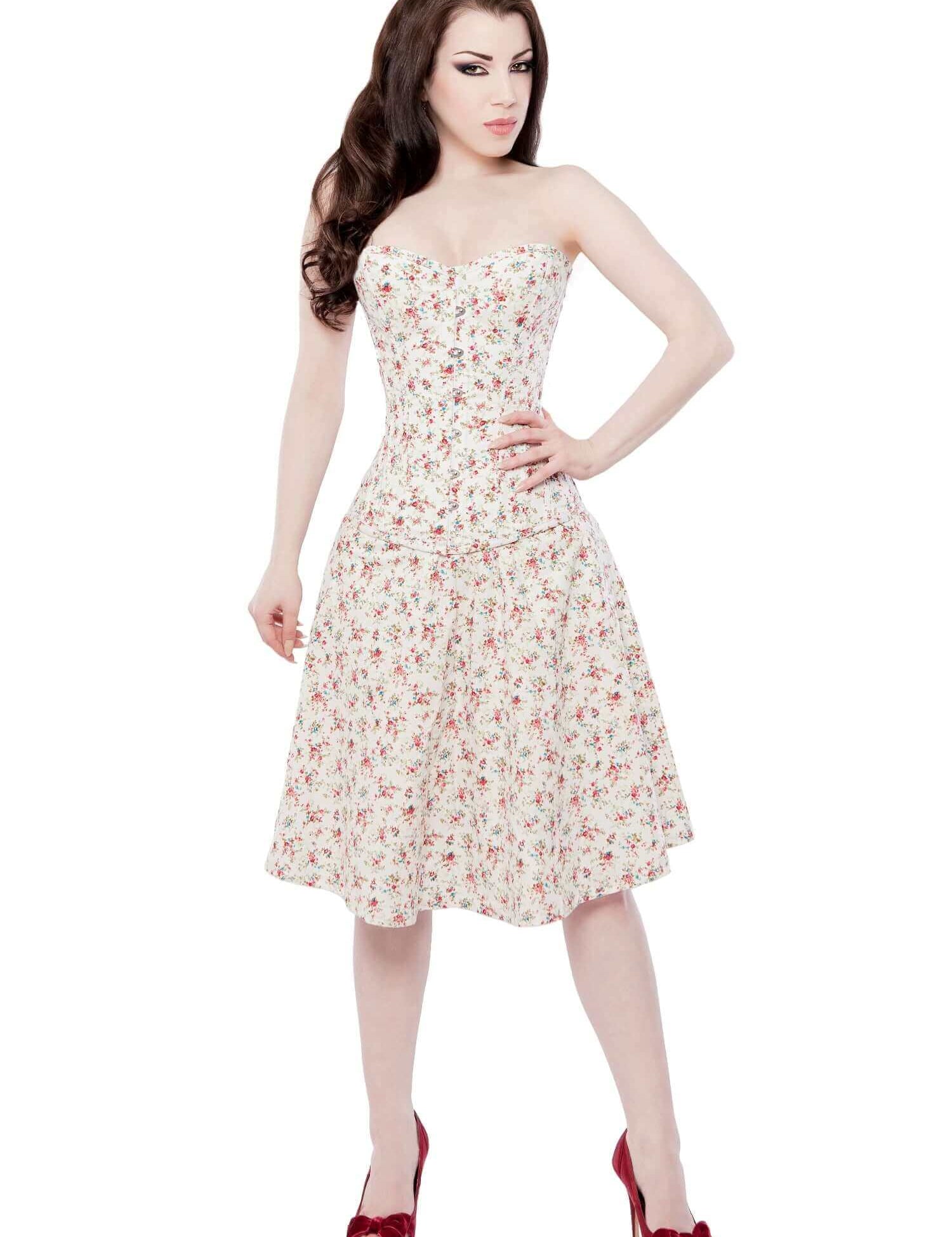 Playgirl Ivory Floral Circle Skirt