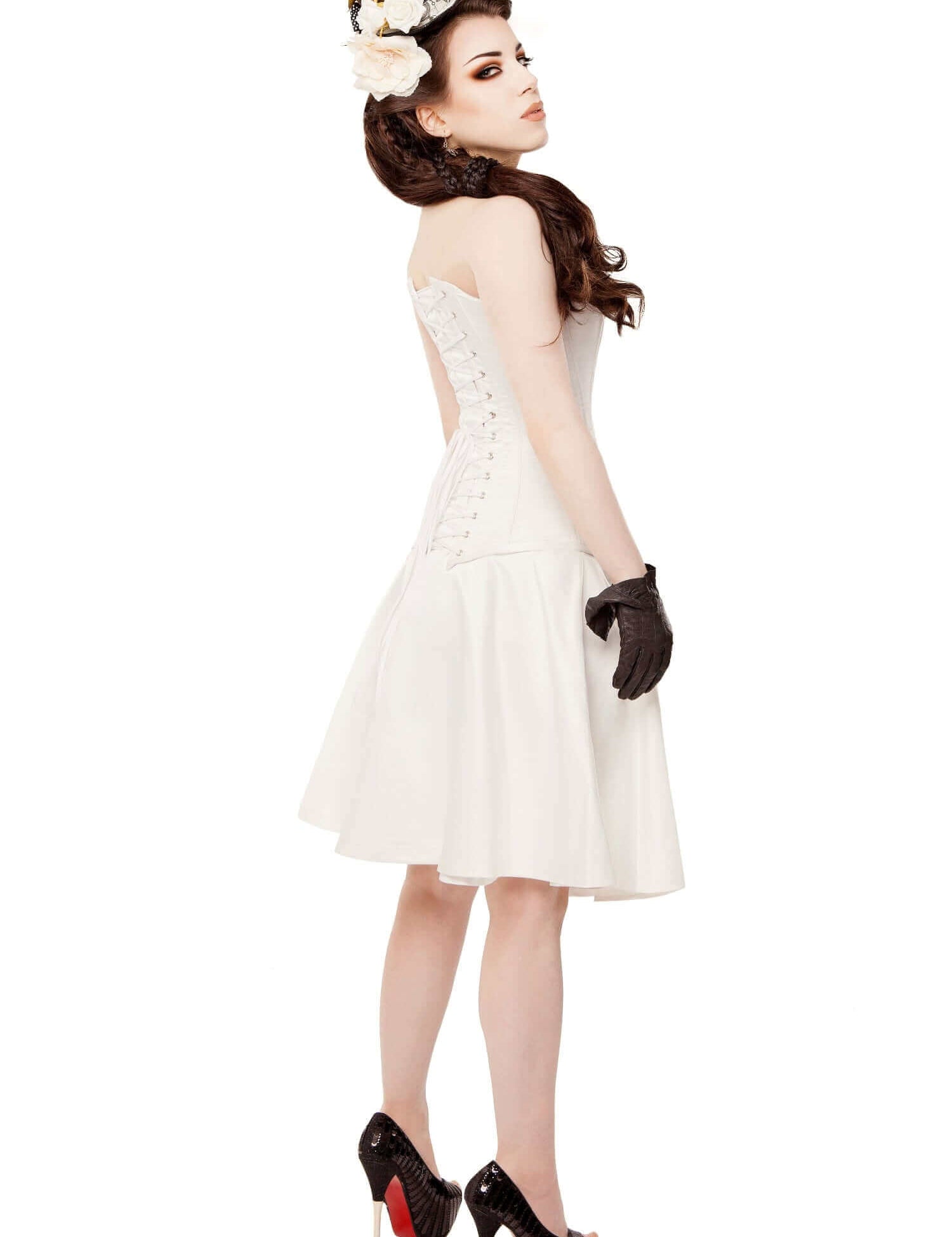 Playgirl Ivory Satin Cirle Skirt