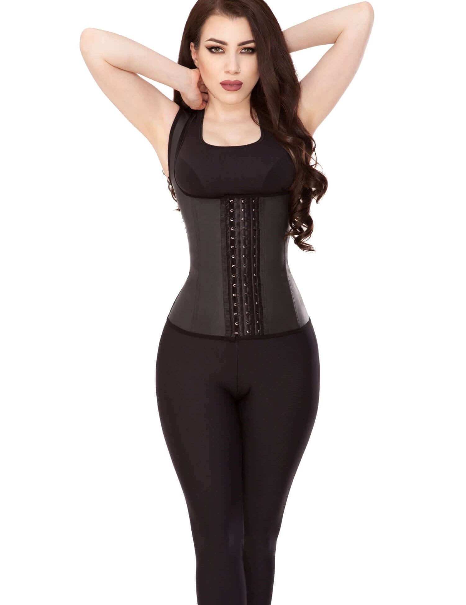 Playgirl Black Pure Latex Waist Trainer Sports Vest